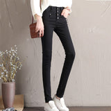 Women Velvet Jeans Denim Pant 2019 Winter Female Sexy Elastic Stretch Thick Warm Skinny Velvet Denim Pencil Pants Jeans Trousers