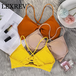 Halter Bandage Sexy Bralette Crop Top Women Hollow Out Elegant Tank Tops Tees Sleeveless Short Tee Shirt High Street Party