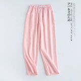 Spring Couples Cotton Gauze Sleep Pants Ladies Home Tie Pajama Pant Men's Bottom Pants Sleeping Pants Woman Pajama Bottoms