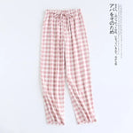 Spring Couples Cotton Gauze Sleep Pants Ladies Home Tie Pajama Pant Men's Bottom Pants Sleeping Pants Woman Pajama Bottoms