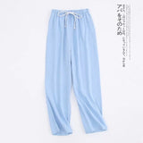 Spring Couples Cotton Gauze Sleep Pants Ladies Home Tie Pajama Pant Men's Bottom Pants Sleeping Pants Woman Pajama Bottoms