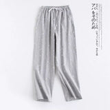 Spring Couples Cotton Gauze Sleep Pants Ladies Home Tie Pajama Pant Men's Bottom Pants Sleeping Pants Woman Pajama Bottoms