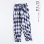 Spring Couples Cotton Gauze Sleep Pants Ladies Home Tie Pajama Pant Men's Bottom Pants Sleeping Pants Woman Pajama Bottoms