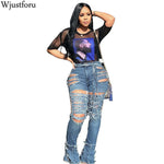 Wjustforu Sexy Hollow Out Ripped Jeans For Women Personality High Waist Holw Denim Pants Femme Bodycon Club Pencil Pants Vestido