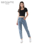 GECKATTE High Waisted Skinny Jeans Female Elastic Denim Plus Size Boyfriend Jeans Woman Mom Ripped Jeans Pencil Pants Mujer