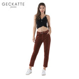 GECKATTE High Waisted Skinny Jeans Female Elastic Denim Plus Size Boyfriend Jeans Woman Mom Ripped Jeans Pencil Pants Mujer