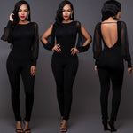 New Fashion Women Ladies Sexy Clubwear Backless Long Sleeve Playsuit Bodycon Party Jumpsuit Long Romper