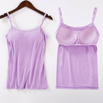 Women Padded Bra Tank Top Women Spaghetti Cami Top Vest Female Camisole With Built In Bra майка женская