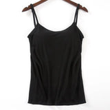 Women Padded Bra Tank Top Women Spaghetti Cami Top Vest Female Camisole With Built In Bra майка женская