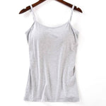 Women Padded Bra Tank Top Women Spaghetti Cami Top Vest Female Camisole With Built In Bra майка женская