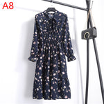 Cute Pink Dress 2019 Summer Women Dress Long sleeves Flower Print Boho Style Beach Chiffon Sundress Casual Shift Dresses Vestido