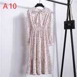 Cute Pink Dress 2019 Summer Women Dress Long sleeves Flower Print Boho Style Beach Chiffon Sundress Casual Shift Dresses Vestido