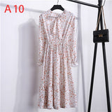 Cute Pink Dress 2019 Summer Women Dress Long sleeves Flower Print Boho Style Beach Chiffon Sundress Casual Shift Dresses Vestido