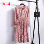 Cute Pink Dress 2019 Summer Women Dress Long sleeves Flower Print Boho Style Beach Chiffon Sundress Casual Shift Dresses Vestido