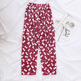 Caiyier Autumn Winter Flannel Pajamas Women Sleep Bottoms Warm Soft Loose Night Wear Long Pants Thick Pajama Pants