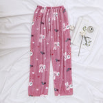 Caiyier Autumn Winter Flannel Pajamas Women Sleep Bottoms Warm Soft Loose Night Wear Long Pants Thick Pajama Pants