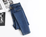 Women's stretch jeans, 2019 autumn black denim trousers student jeans 3 color pencil pants