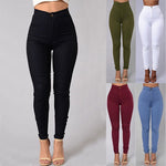 Pencil Jeans Women Stretch Casual Denim Skinny Pants  Ladies Fashionable High Waist Tight Trousers 5 Color Hot