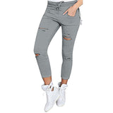 S-4XL New Cotton Casual Pants Pencil Pants Wild European and American Popular Women's Jeans Leggings Hole