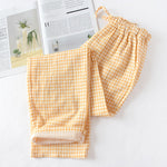 Spring and Summer Couples Home Pants Women Cotton Double Gauze Thin Sleep Pants Sleep Bottoms Casual Printing Pyjamas