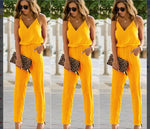 Womens Casual Solid spaghetti strap Bodycon Romper Jumpsuit Club Bodysuit Long Pants