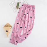 2019 Spring New Sleep Pants Ladies' 100% Gauze Cotton Print Variety Styles Sleep Bottoms Trousers Soft Household Pants pyjamas