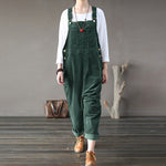 Plus Size Women Corduroy Jumpsuits Autumn Harem Pants Button Overalls Casual Long Pantalon Palazzo Female Rompers Playsuits 7