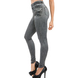 Newly Women Legs Shaping Leggings Fake Jeans Pants Pull-on Skinny Elastic Trousers warm jeans jeans pants