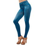 Newly Women Legs Shaping Leggings Fake Jeans Pants Pull-on Skinny Elastic Trousers warm jeans jeans pants