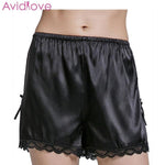 Women Casual Solid Silk Satin Shorts Sleepwear Loose Standard Bottoms Mid Waist Pajama Spring/Summer