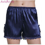 Women Casual Solid Silk Satin Shorts Sleepwear Loose Standard Bottoms Mid Waist Pajama Spring/Summer