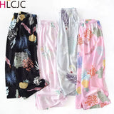 New Home Pants Loose Legs Sleep Bottoms Women's Calf-Length Pants Cool Thin Breathable Cotton Trousers Female Pajama Pants