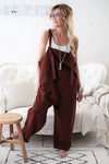 2019 Fashion Women Casual BIB Pants Cotton Linen Jumpsuit Strap Trouser Overall Solid Color Long Trouser With Pockets Harem Pant