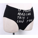 Sexy Womens If Youre Reading This I Love you Bikini Bottom Underwear Bathing briefs Beach Swimwear