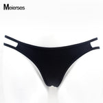 Women Sexy Black Swimwear Separates Summer Ladies Swim Briefs Low Waist Thong Shorts Bikini Bottom Female Brazilian Underwear