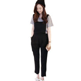 Summer Women Clothing Korean Version Casual Ankle Length Pants Strap Jumpsuit  Solid Black Plus Size Female Jumpsuit