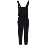 Summer Women Clothing Korean Version Casual Ankle Length Pants Strap Jumpsuit  Solid Black Plus Size Female Jumpsuit