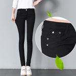 2018 Ladies High Waist Jeans Trousers Women Black White Women Pants Pencil Skinny Harem Pants Slim Elastic Pantalon Femme