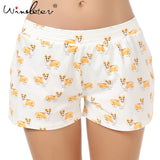 Ship From The US Corgi Print Cute Sleep Bottoms Knitting Cotton Pajama Shorts Women Multi Dogs Styles Elastic Waist Loose B61002