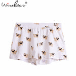 Ship From The US Corgi Print Cute Sleep Bottoms Knitting Cotton Pajama Shorts Women Multi Dogs Styles Elastic Waist Loose B61002