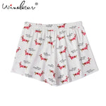 Ship From The US Corgi Print Cute Sleep Bottoms Knitting Cotton Pajama Shorts Women Multi Dogs Styles Elastic Waist Loose B61002