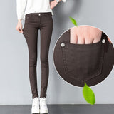 2018 Ladies High Waist Jeans Trousers Women Black White Women Pants Pencil Skinny Harem Pants Slim Elastic Pantalon Femme