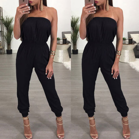 2018 New Summer Women Sexy Off Shoulder Ladies Clubwear Playsuit Bodycon Party Jumpsuit Romper Trousers