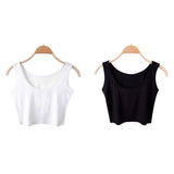 MISS M Women Summer Top Slim Sleeveness Crop Top Soft Breathable Casual Short Vest Top Solid Color Vest mujer Femme