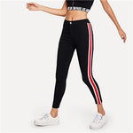 SweatyRocks Stripe Tape Side Jeans Streetwear Black High Waist Stretchy Denim Pants 2019 Spring Straight Leg Women Skinny Jeans