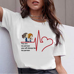 Cartoon Greys Anatomy T-shirts Women You're My Person Letter T Shirt 90s Harajuku Ullzang Fashion Tops Tee Korean Tshirt Female