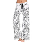 Cute Digital Printing Cartoon Cat Women's Sleep Bottoms Spring Summer Pajama Long Pants Women Bell-bottoms Pyjamas Trousers